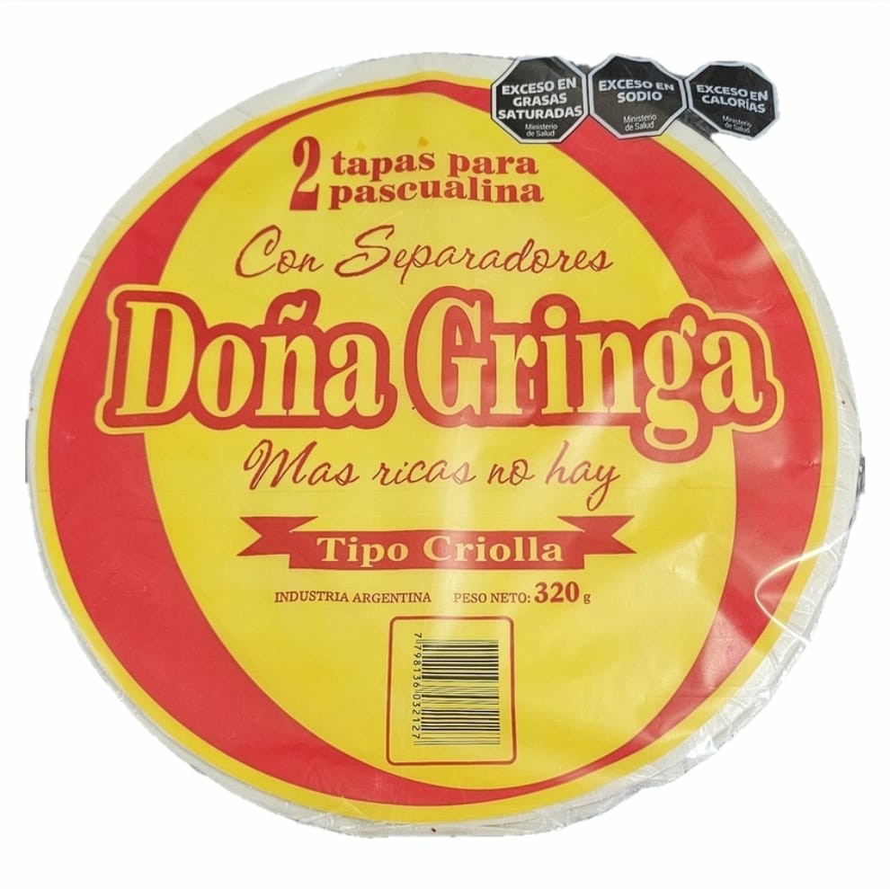 TAPA DE PASCUALINA DOÑA GRINGA