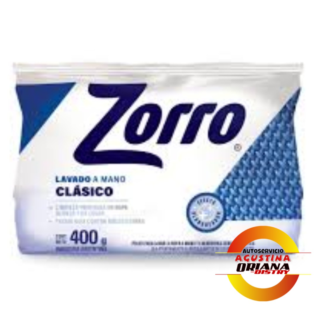 JABON POLVO 400 ZORRO MANO