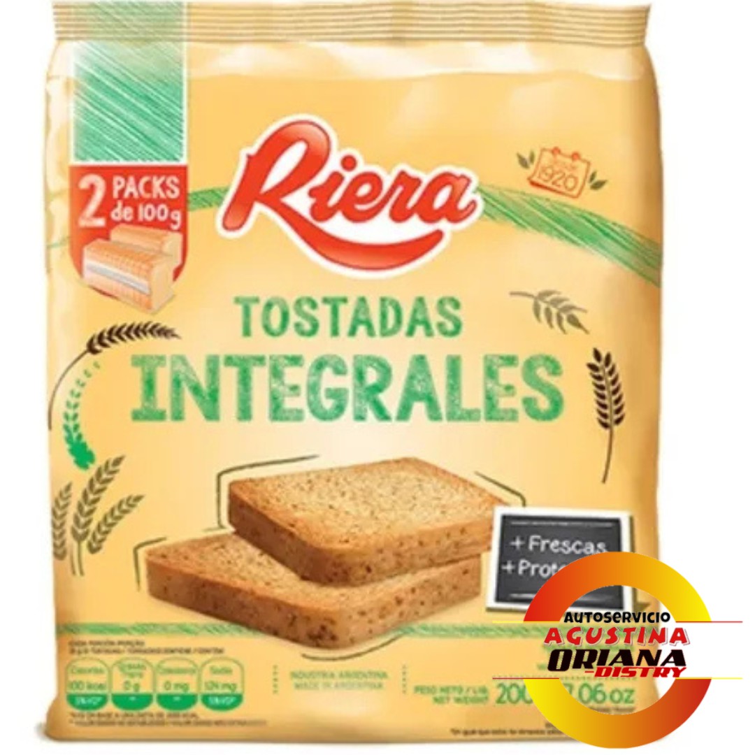 GALLETITAS 200G TOSTADAS INTEGRALES RIERA