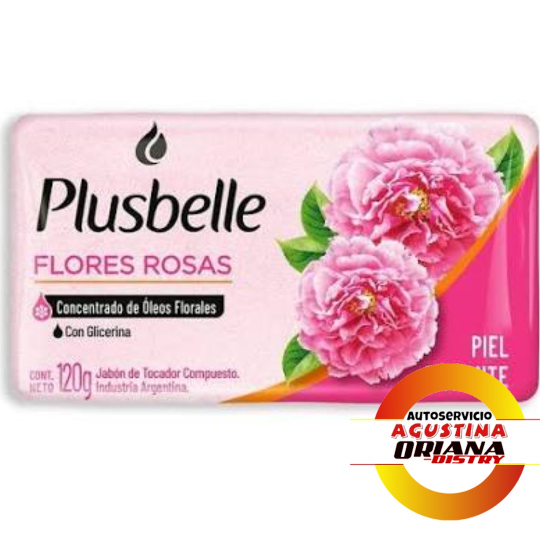 JABON TOCADOR  PLUSBELLE  120G FLORES ROSA
