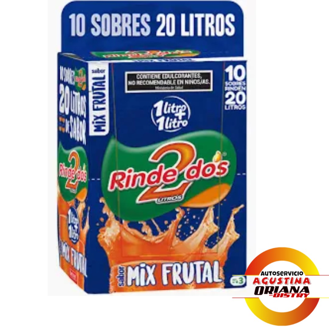 JUGO RINDE DOS CAJA X 10U MIX FRUTAL