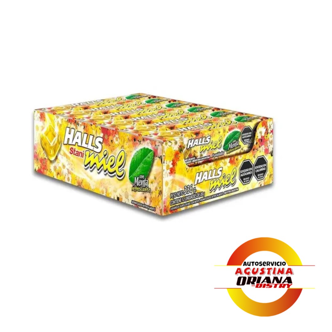 PASTILLA HALLS MIEL CON MENTA X 12UN