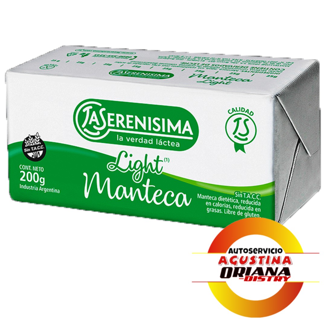 MANTECA SERENISIMA 200G LIGHT