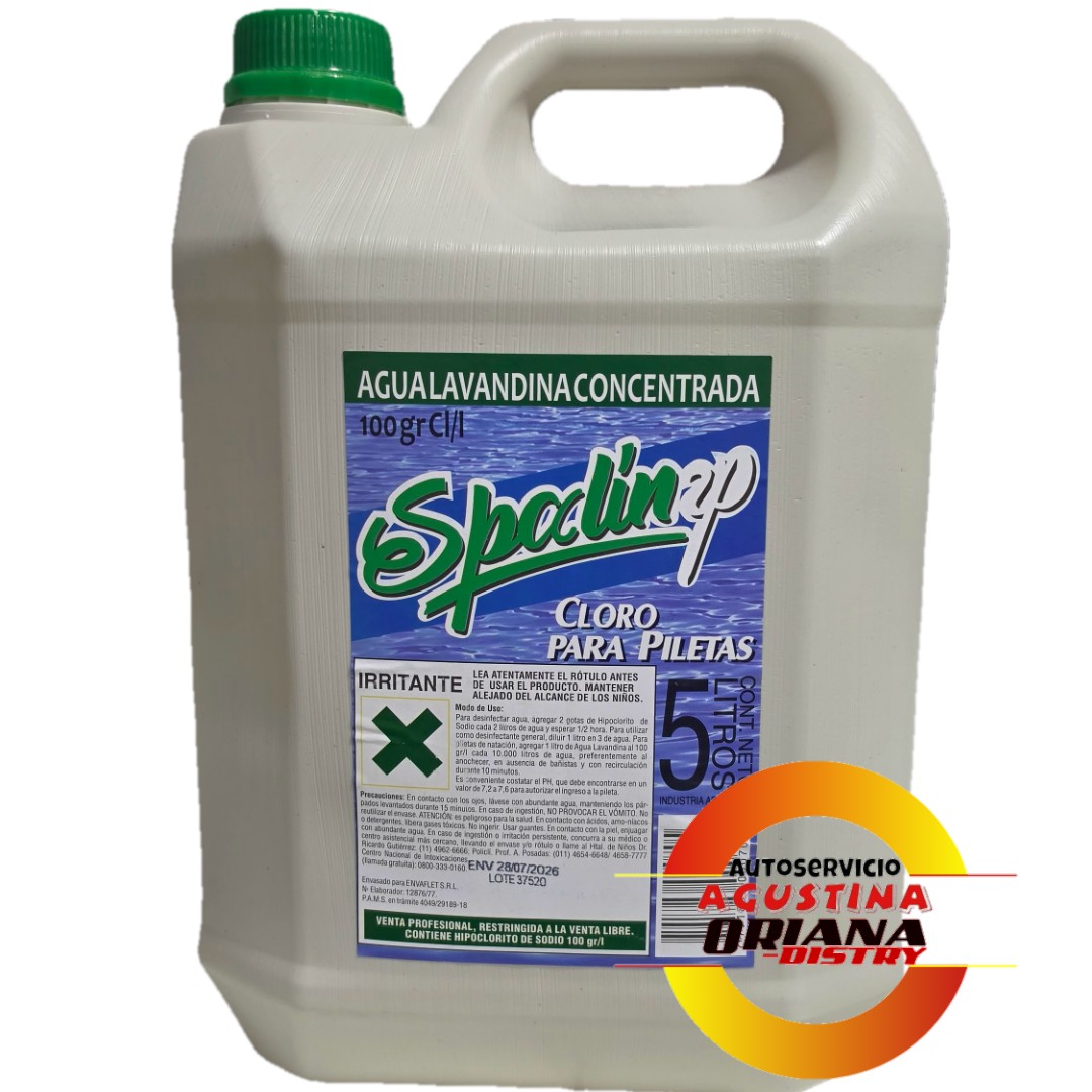 LAVANDINA CLORO 5LTS SPADINP PILETAS