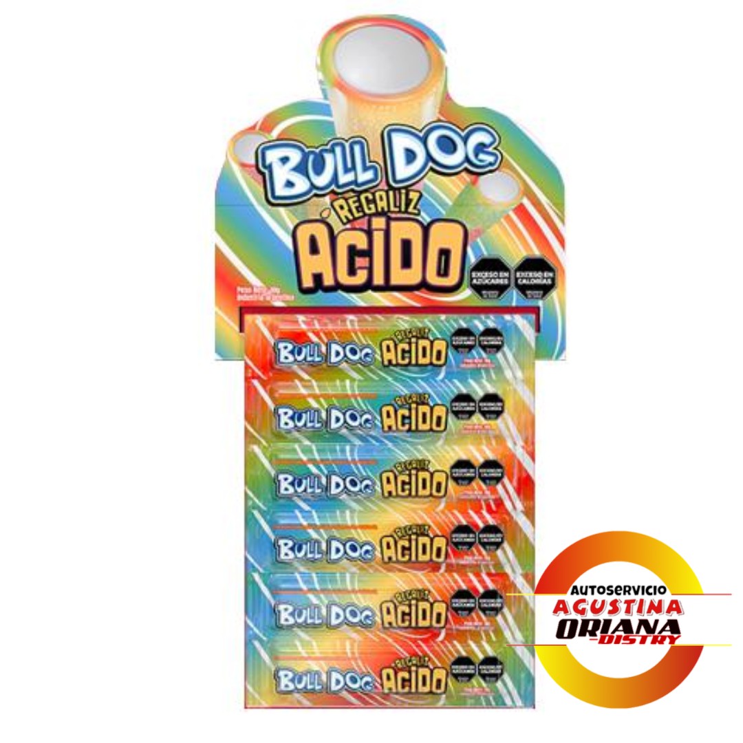 BULL DOG REGALIZ ACIDO 12 X 10G