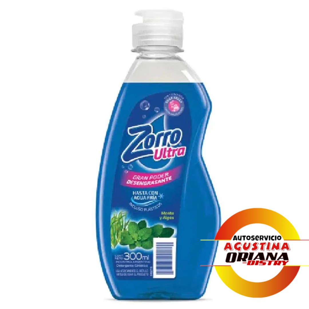 DETERGENTE 300 ZORRO MENTA Y ALGAS