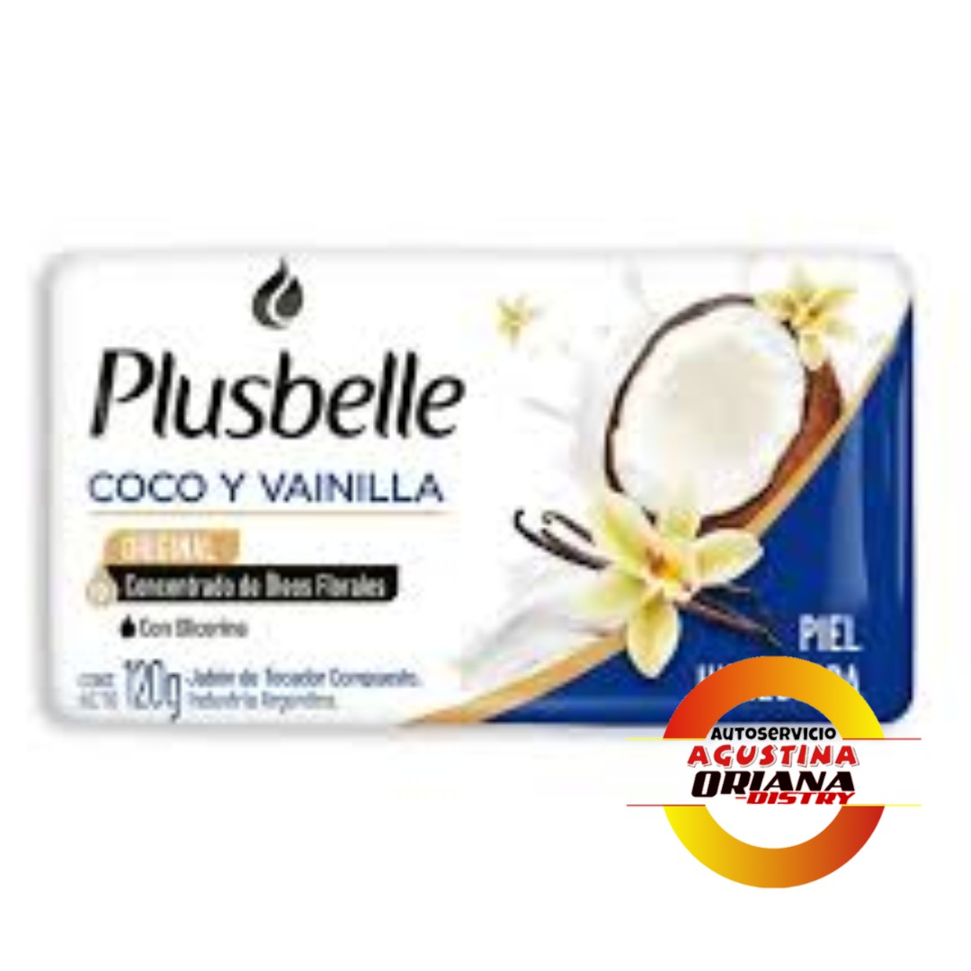 JABON TOCADOR  PLUSBELLE  120G COCO Y VAINILLA