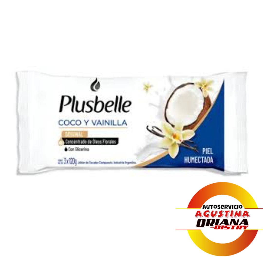 JABON PLUSBELLE X3 COCO Y VAINILLA
