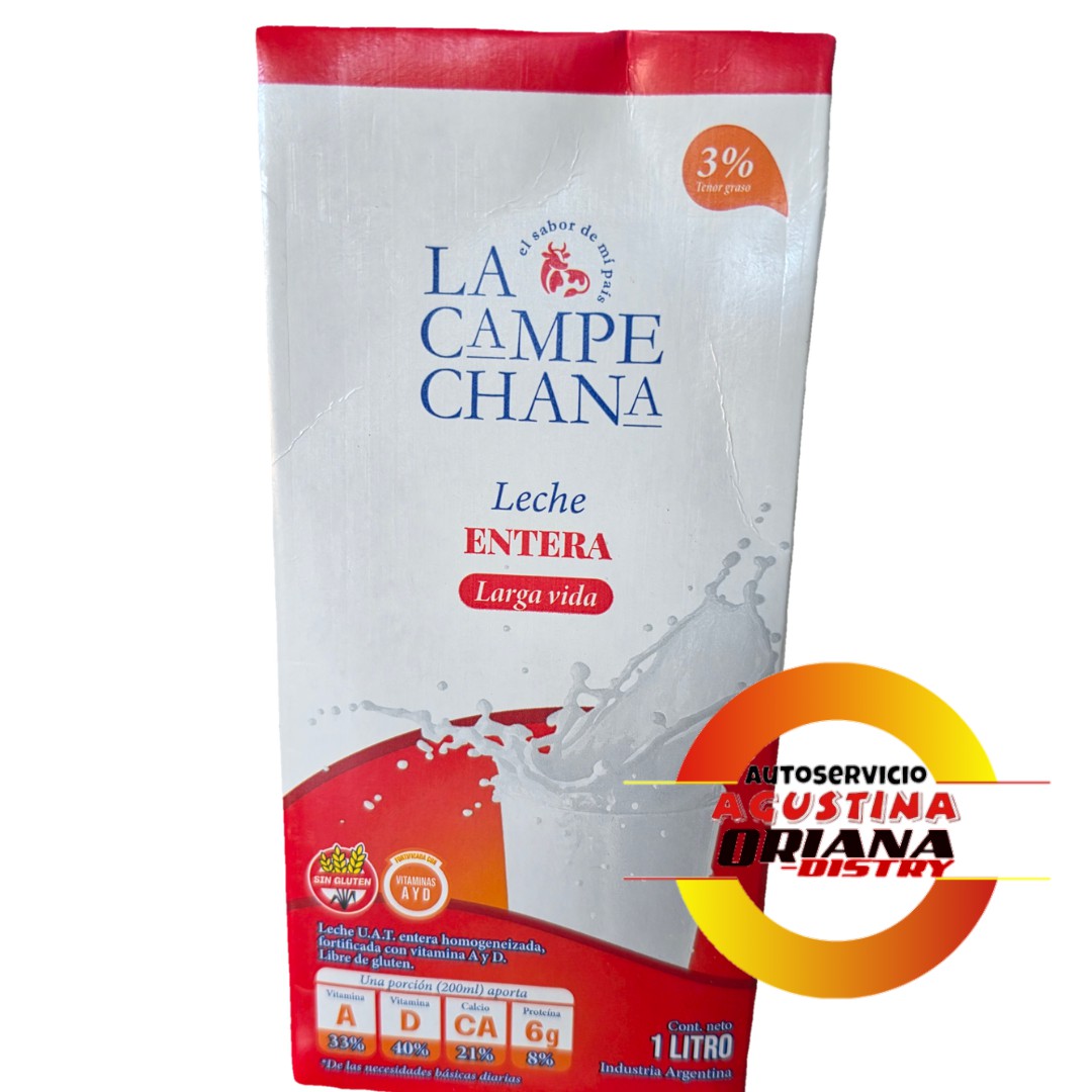 LECHE ENTERA LA CAMPECHANA 1L CARTON