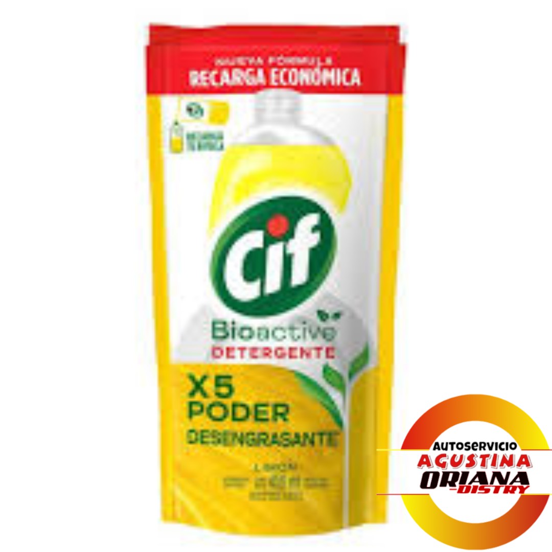 DETERGENTE 450 CIF DOY PACK  LIMON