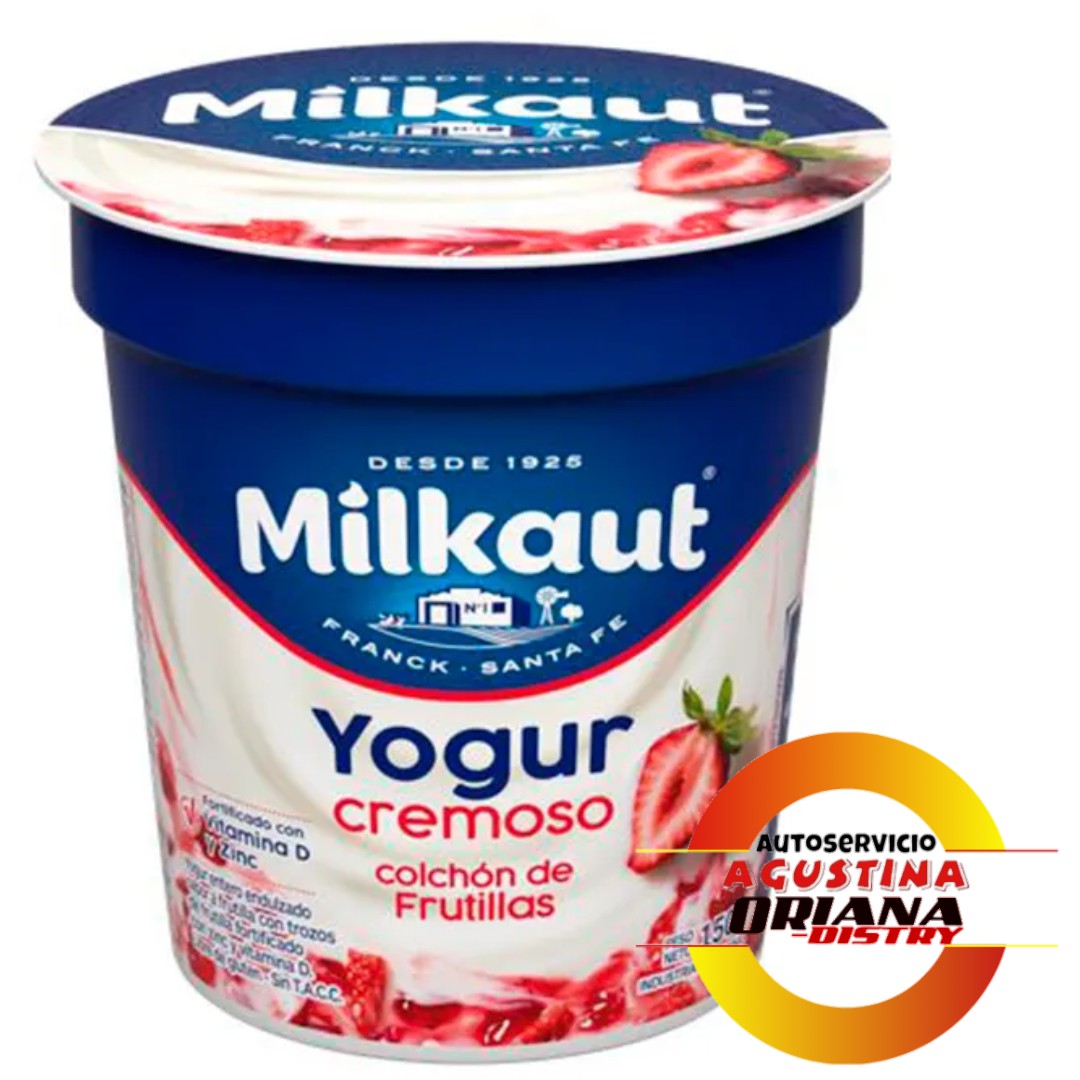 YOGUR MILKAUT ENTERO 150G C/COLCHON FRUTILLA