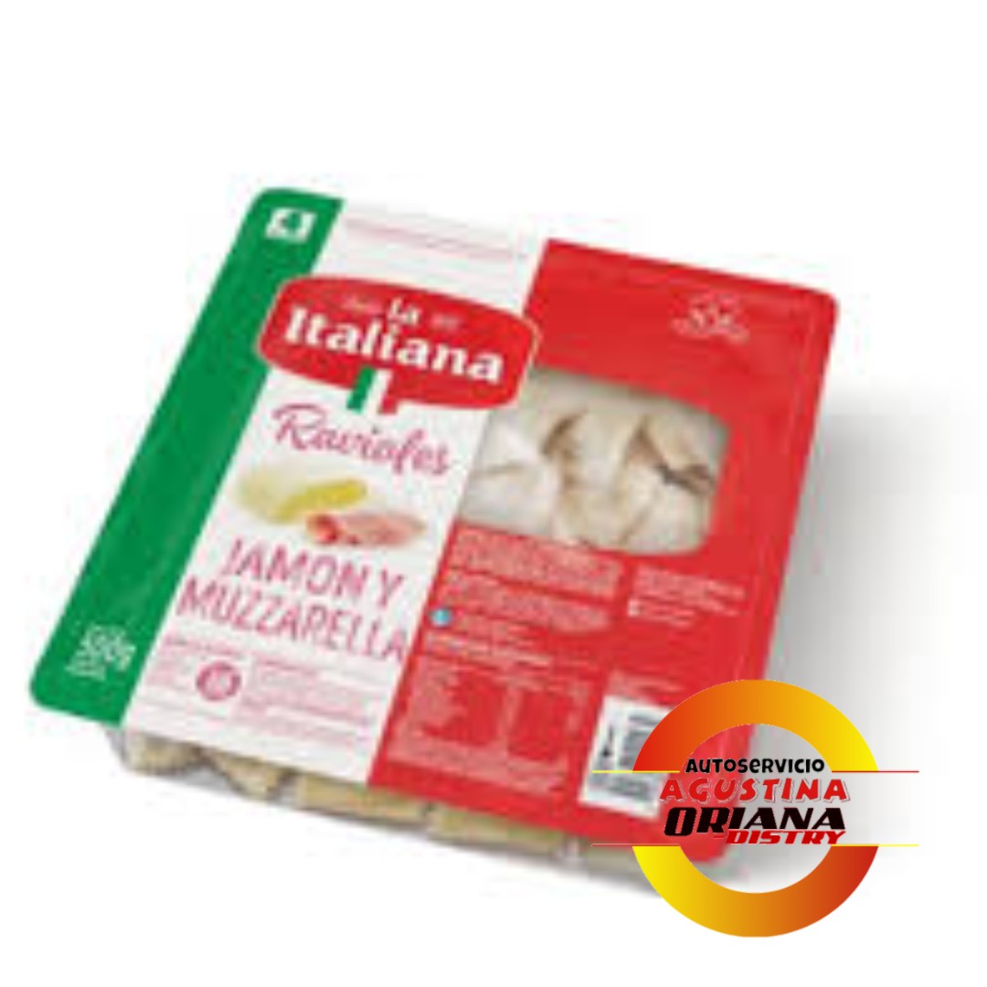 RAVIOLES LA ITALIANA 500G JAMON Y MORRON