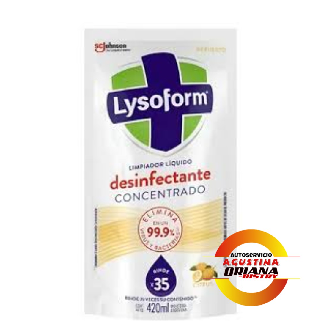DESINFECTANTE LYSOFORM 420ML DOY PACK LIMON